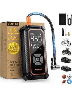Cordless Tire Inflator Portable Air Compressor, 150 PSI Bike Pump